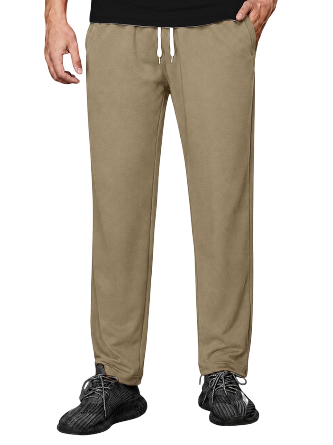 Men's Trouser | Lycra Blend Fabric | Relaxed Fit | Elastic Waist with Drawstring | Lightweight & Confortable | Casual Gym Sports Running Walking Office Travel Trouser for Men - (L)-image-3