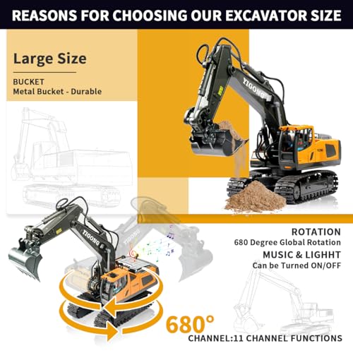 Id Gerilla GERILLABC1043 Remote Control Excavator Toy, Present For 4 5 6 7 8 9 10 11 Year Old, Rc Construction Toys thumb #1