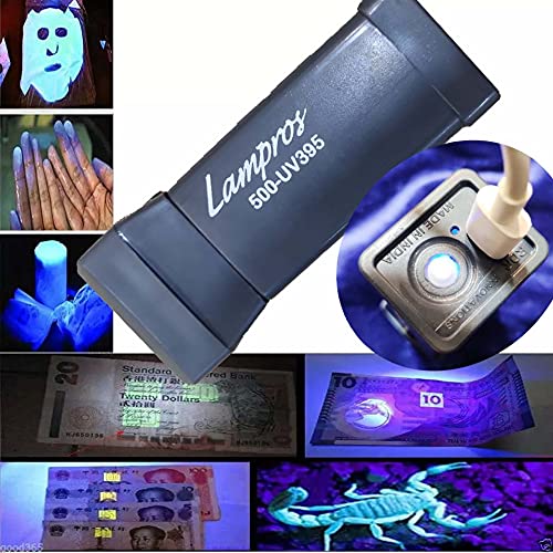 RDR Rechargeable UV Flashlight Ultra Violet Portable Light UV Torch Light Grey (Lampros 2200mAH Lithium ion) 3