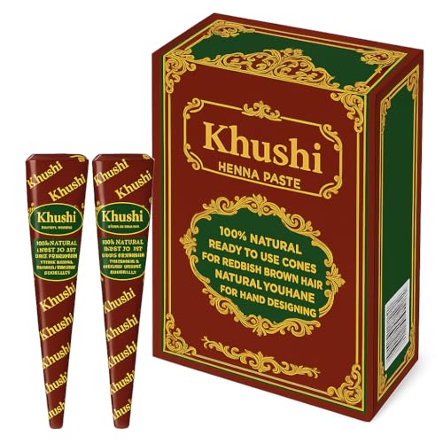 6-Pack Natural Mehendi Cones for Hair & Hand Design