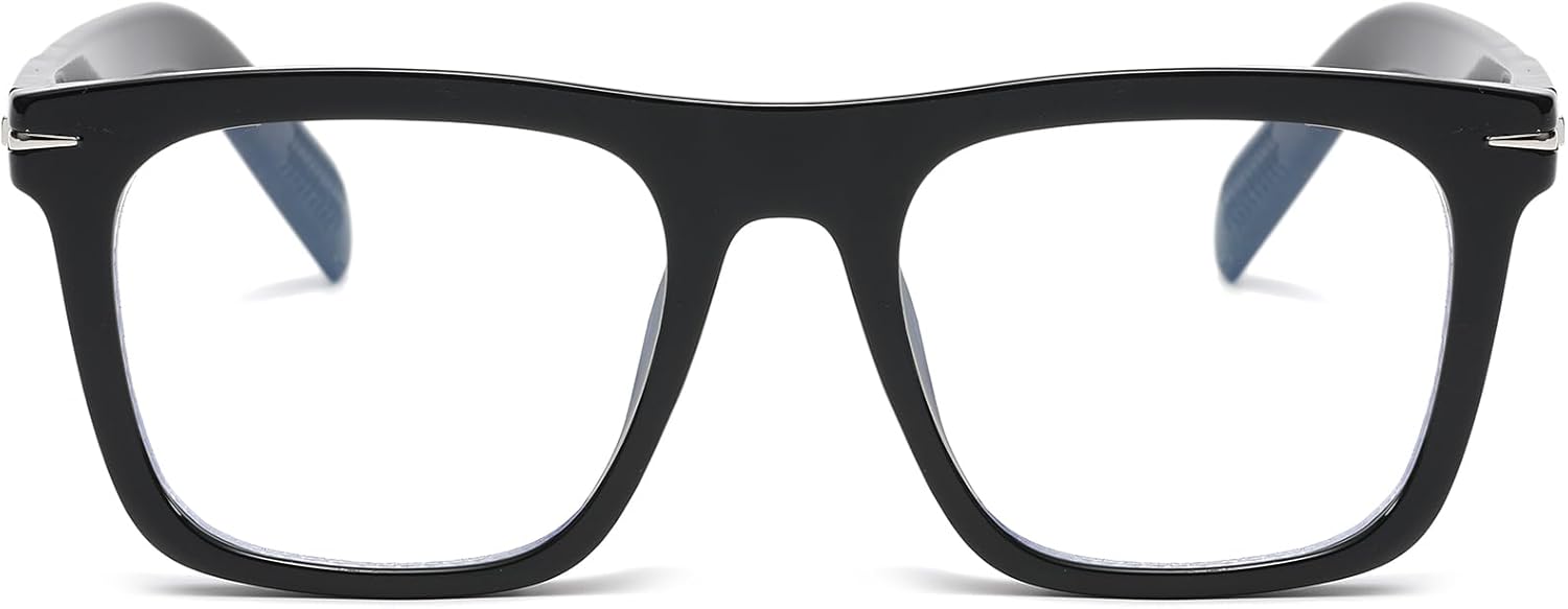 LJCZKA Blue Light Blocking Glasses for Men Women Trendy Square Frame Oversized Anti Eyestrain Computer Clear Eyeglasses - Image 2