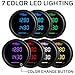 GlowShift Black 7 Color Dual Digital Wideband Air/Fuel Ratio AFR Gauge Kit - Includes Oxygen Sensors, Data Logging Output, Weld-in Bungs & Wiring - Clear Lens - Multi-Color LED Display - 2-1/16