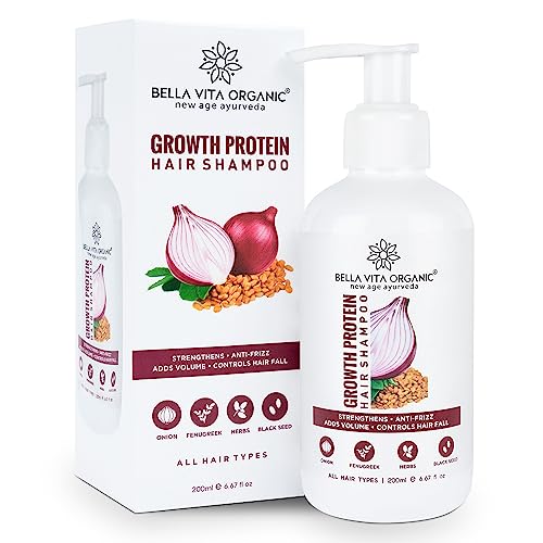 Image of Bella Vita Organic Growth Protein Shampoo For Hair Volume, Hair Fall, Anti Dandruff, Frizz Control, Shine & Strength - 200ml
