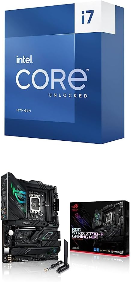 Intel Core i7-13700K Desktop Processor 16 cores (8 P-cores + 8 E-cores) 30M Cache & ASUS ROG Strix Z790-F Gaming WiFi 6E LGA 1700(Intel® 13th&12th Gen) ATX Gaming Motherboard(16 + 1 Power Stages
