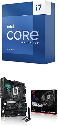 Miniatura 1 de Intel Core i7-13700K Procesador de escritorio 16 núcleos (8 núcleos P + 8 núcleos electrónicos) 30M caché y ASUS ROG Strix Z790-F Gaming WiFi 6E LGA
