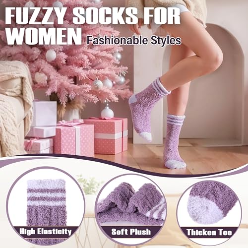 ANTSANG Fuzzy Socks for Women, Fluffy Warm Soft Slipper Socks for Winter & Home, Ideal for Teen Girls2