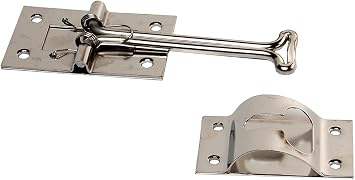 RV Designer E224, Self Closing Door Holder, T Style, Stainless Steel, 4 inch, Entry Door Hardware