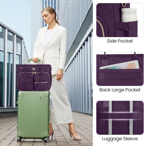 Image of Teacher Tote Bag for Women,Laptop Work Bag for Business Travel,Quilted Nurse Bible Computer Bag Briefcase Gift