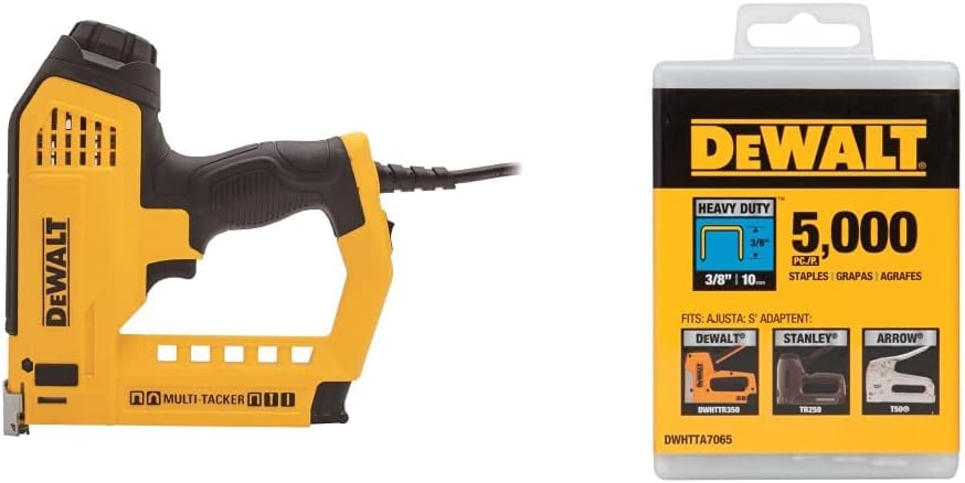 Dewalt DWHT75021 Heavy Duty Electirc 5-in-1 Multi-Tacker & DEWALT DWHTTA7055 Heavy Duty Narrow Crown Staples 5/16 Inch Crown