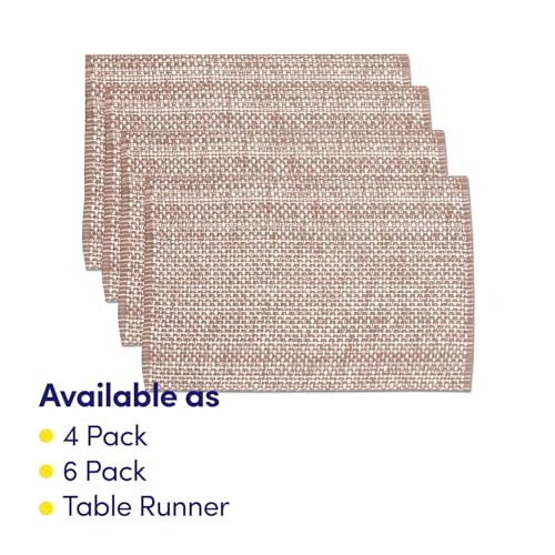 Sweet-Home-Collection-100-Cotton-Placemats-for-Dining-Room-Rectangle-Two-Tone-Woven-Fabric-13-x-19-Soft-Durable-Table-Mat-Set-Set-of-6-Taupe Sweet Home Collection 100 Cotton Placemats for Dining Room Rectangle Two Tone Woven Fabric 13 x 19 Soft Durable Table Mat Set Set of 6 Taupe