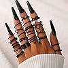FAXHION-Gold-Knuckle-Rings-Set-for-Women-Snake-Chain-Stacking-Ring-Vintage-BOHO-Midi-Rings-SIze-Mixed FAXHION Gold Knuckle Rings Set for Women Snake Chain Stacking Ring Vintage BOHO Midi Rings SIze Mixed