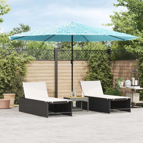 Parasol de Patio azul CLSDRZC de 248 cm con estructura de acero 5