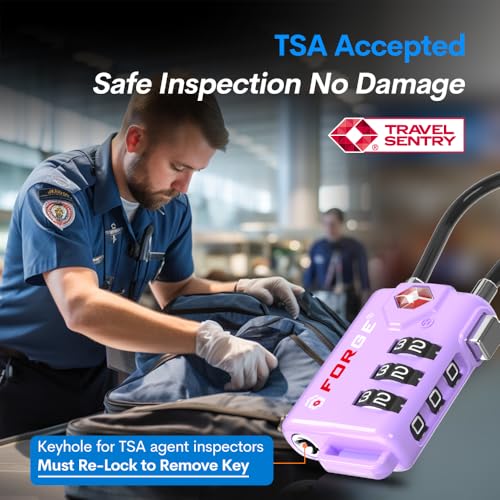 Image of TSA Approved Cable Luggage Locks, Re-settable Combination with Alloy Body