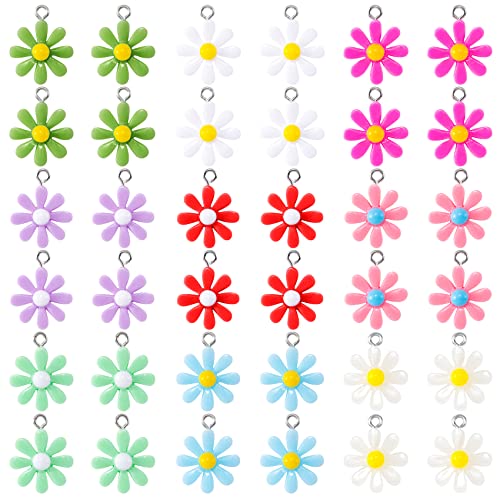 Colgantes de flores para regalar, kit decorativo de 36 piezas infantiles para talleres de bisutería