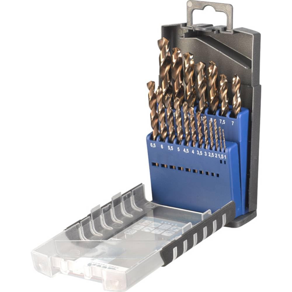 Kwb Multicoloured Hss-E Metal Drill Bit Set 19-Piece - 1 Mm To 10 Mm, 135° Point Angle