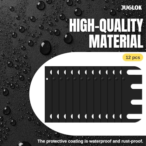 Image of Heavy Duty Door Hinge Shims 12 Pack (C-Shape Slot with Offset Screw Layout), High-Strength Metal Shims with Anti-Corrosion Coating for Door Alignment & Repair, Residential & Commercial Use (4.5 Inch)