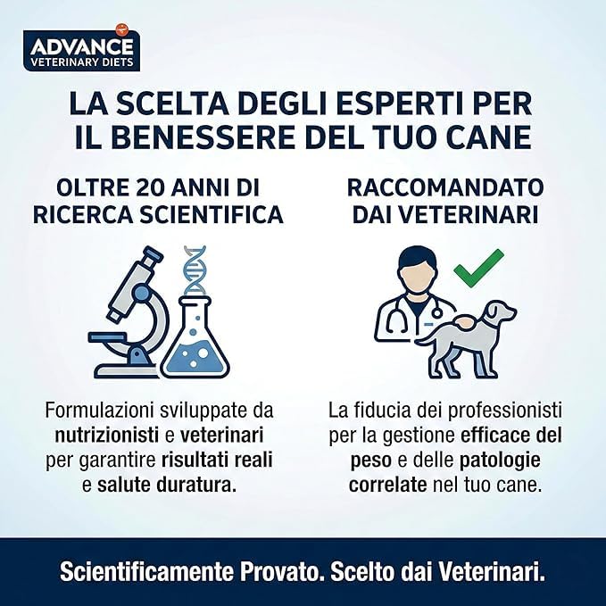 Advance Veterinary Diets Weight Balance Medium Maxi Crocchette Cane 3 kg - Cibo Secco Dietetico per Perdita Peso, Mangime Light Saziante Gusto Pollo, Mantiene Massa Muscolare, Adult