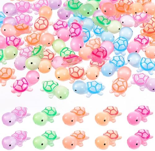 100 Tortues Marines Luminescentes Miniatures - Figurines Résine Mignonnes, Décoration