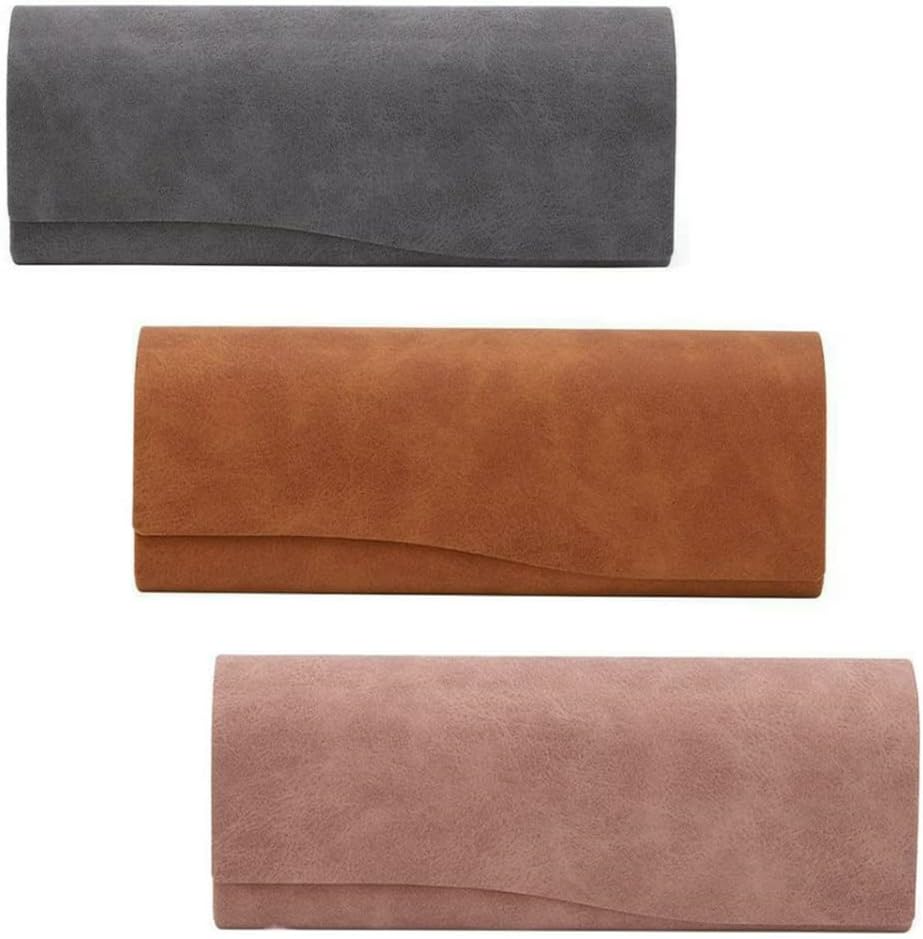 Xnnmzhao 3er Set Brillenetuis Hardcase - Stabile Leder-Etuis Mit Magnetverschluss Für Brillen & Sonnenbrillen