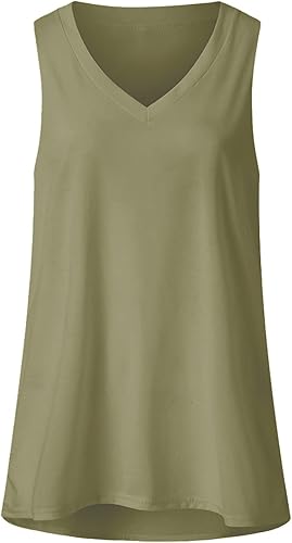 Camisetas de manga de color LISO para mujer blusa de manga cuello en V chaleco camiseta holgada camisetas de moda