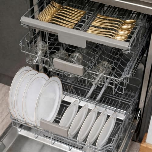 MATANA 150 Pièces Vaisselle de Fête Réutilisable Blanc & Or (25 Invités) – Assiettes, Couverts et Gobelets Élégants en Plastique Solide pour Mariages, Anniversaires, Noël et Fêtes – vue 9