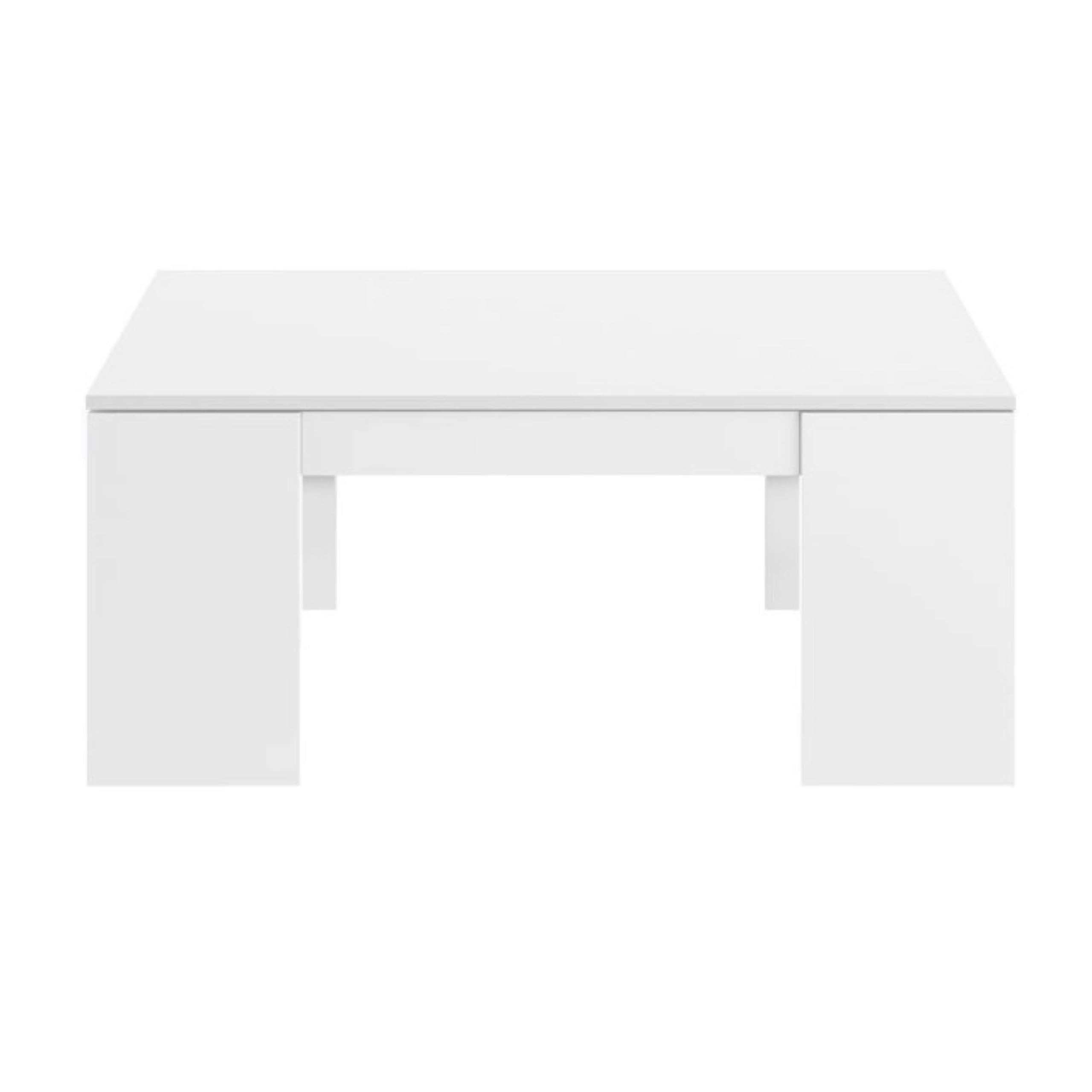 Miroytengo Mesa de Centro salón Comedor elevable Kendra Blanco Brillo 43x100x50 cm