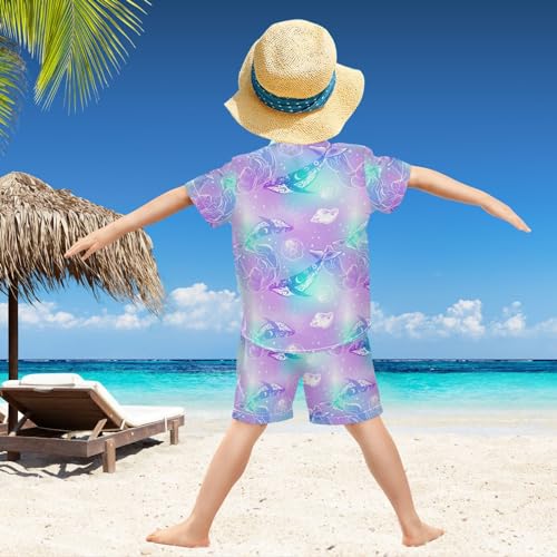 Image of visesunny Little Boys Short Sleeve T-Shirt Beach Shirts for kids children Casual Shorts Set Summer Clothes Outfits