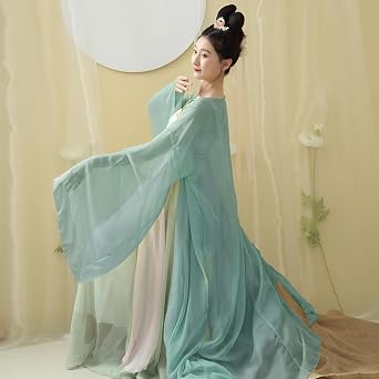 Chinese Hanfu Costume for Women Embroidery Top Style Clothes Classical Dance Costume Chiffon Dance Skirts Green