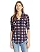Paper + Tee Women's Fully Fashioned Printed Plaid Top