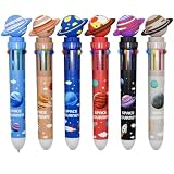 Maydahui 12 PCS Planet 10 in 1 Shuttle Pens Retractable Multicolor Ballpoint Pen 10 Ink Colors for Writing