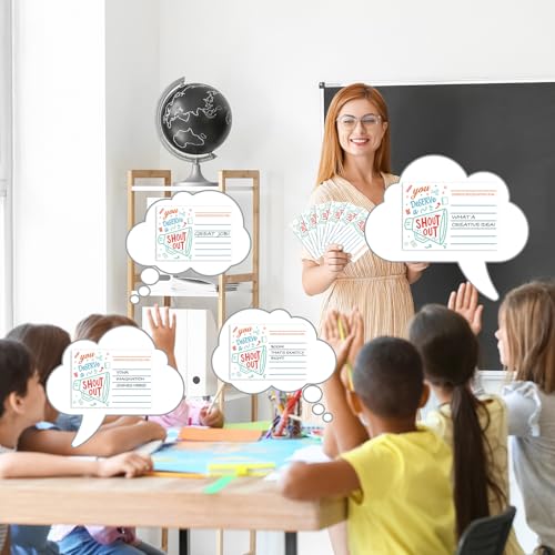 12 pads 300 sheets positive shout out cards self sticky note pads for employee staff colleague teacher student appreciation recognition reward card for bulletin board christmas office favors