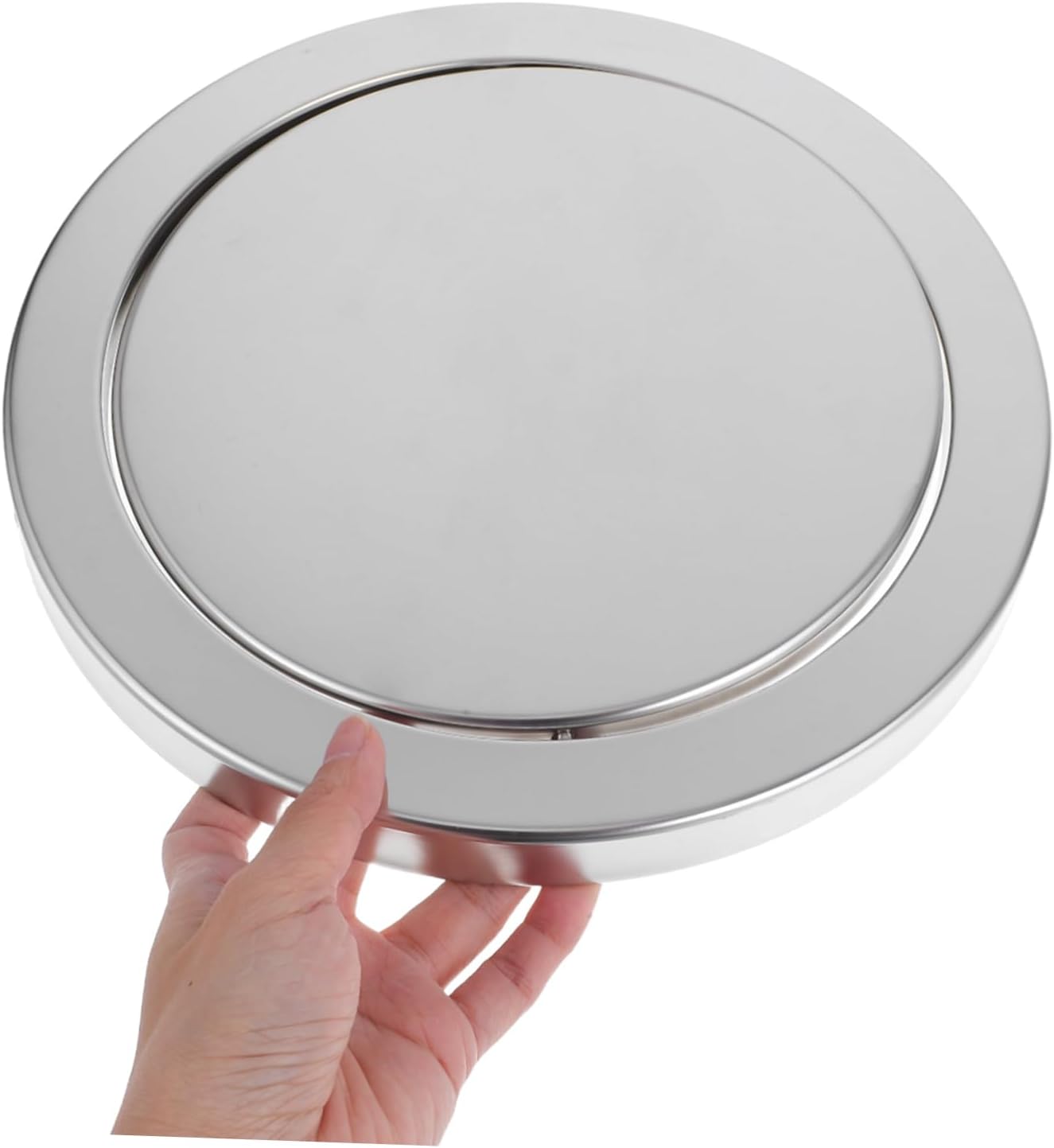 Replacement Stainless Steel Round Trash Can Lid Swing Cover for Space-saving Waste Management Kitchen Bathroom Office Modern Design Easy Disposal