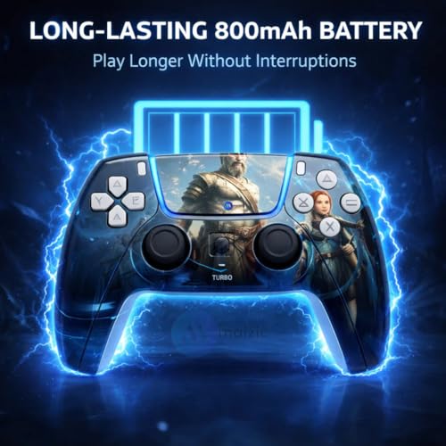 Image of Maizic Smarthome Play-X Warrier Battle Wireless Gaming Controller with Dual Asymmetric Motors, 800mAh Battery, 3.5mm Headset Jack and Plug and Play Support, Compatible with PS4, Windows PC and Android