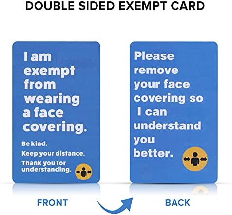 Face Mask Exemption Card, Exempt from Face Covering Badge Card, Sunflower Lanyard with Card Holder for Hidden Disability Asthma COPD Health Issue Social Distance Lanyard for Shopping Travel (2 Pack)