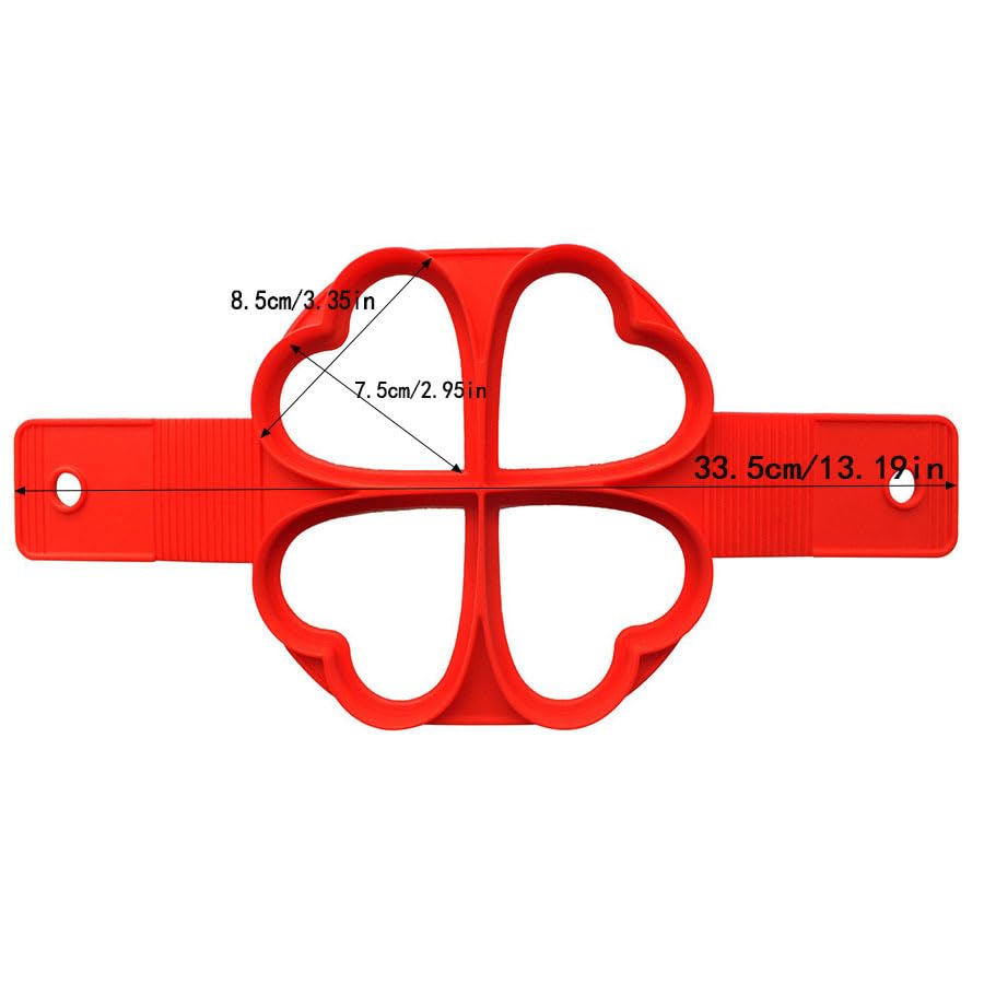 Egg Ring Heart Mold, Food Grade Silicone Egg Cooking Rings,Reusable Non Stick Egg Shaper for Frying Pan Cooking, Egg Molds for Griddle, Egg Circles for Breakfast Sandwich Burger