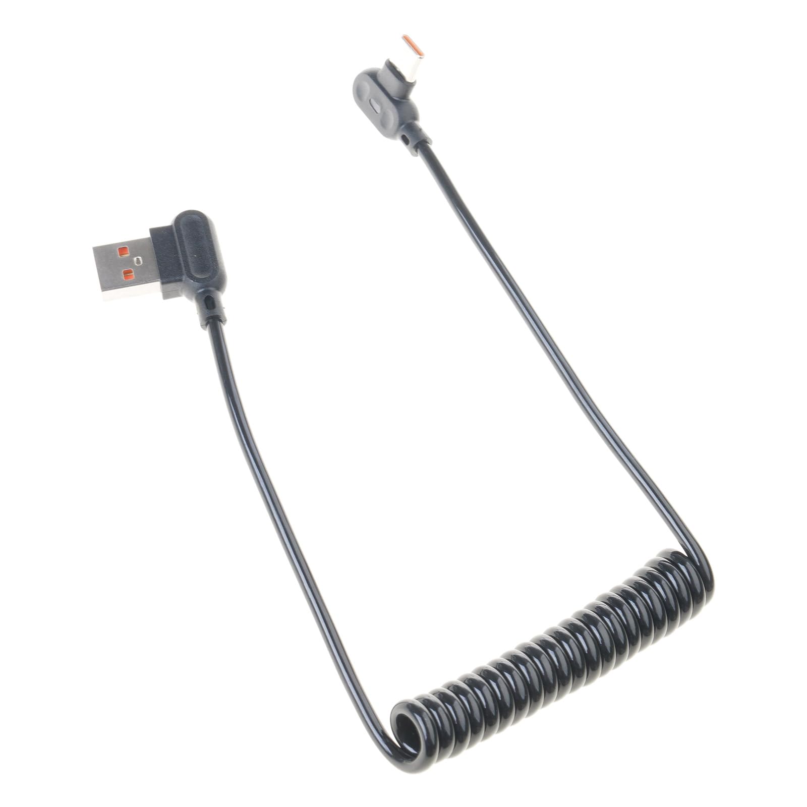 Jazuaiao Fast Charges USB C Cable Reversible Coiled Cord Strong Angled Connectors Twist Without Fast Charging Data Line Short Spring Mobile Charging Cord
