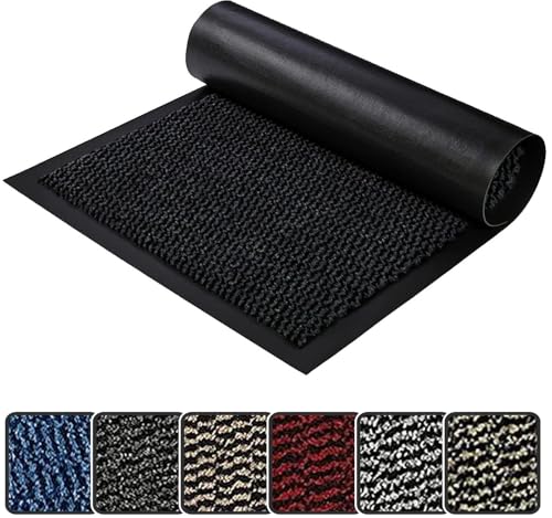 GULLAMBO Non Slip Large Entrance Door Mat and Pet Rugs 80 x 60 cm– Indoor & Outdoor Door Mats for Front & back door, Patio, Kitchen, Bath, Rubber Backed Super Dirt Trapper Absorbent for Muddy Paws