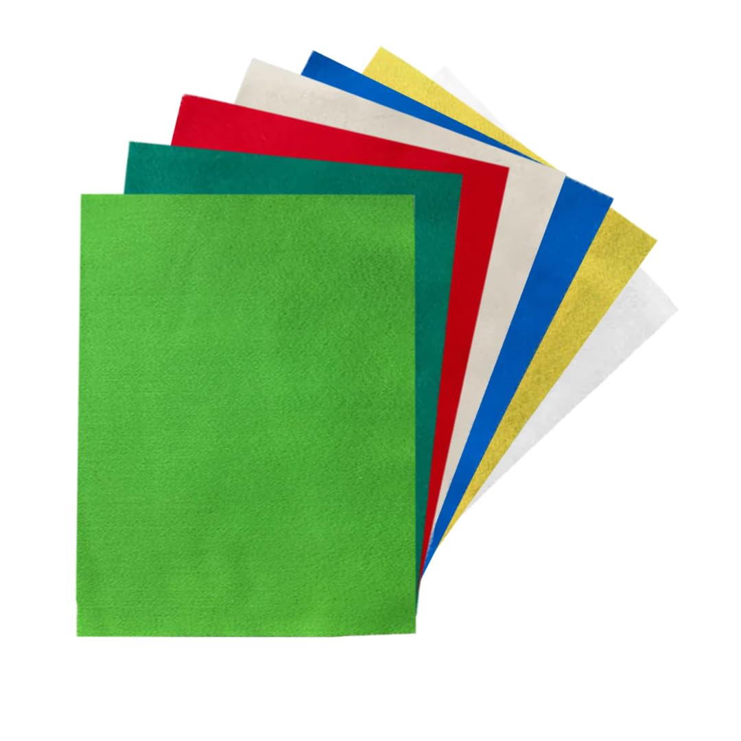 Pack of 70 A4 Assorted Christmas Coloured 180gsm Craft Felt Sheets – 7 Colours (10 Each)
