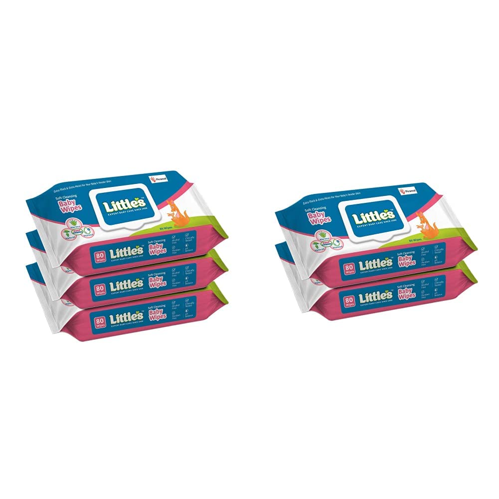 Little's Soft Cleansing Baby Wipes Lid, 80 Wipes (Pack of 3) & Little's Soft Cleansing Baby Wipes Lid, 80 Wipes (Pack of 2)-image-30