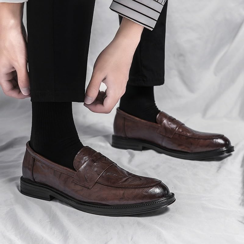 Men's Fashion Luxury Slip on Formal Business Oxford Shoes Mens Comfort Hand Stitched Business Formal Derby Shoes2