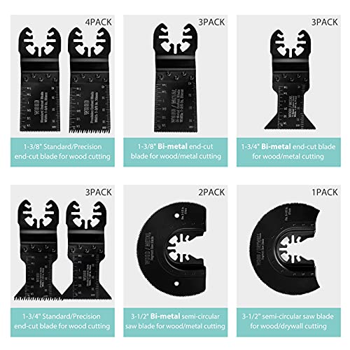 Workpro 23-Piece Metal/Wood Oscillating Saw Blades Set For Quick Release Multitool, Blades For Dewalt, Craftsman, Ridgid, Milwaukee, Rockwell, Ryobi And More #TOP1