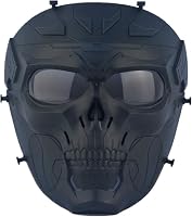 WISEONUS Airsoft Taktikai Koponya Maszk - Teljes Arcvédő Szürke Lencsével, Paintball, Vadászat, CS Játék és Halloween Jelmezhez - Ütésálló T 3