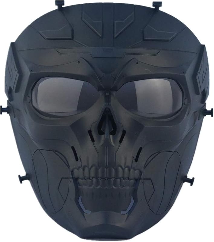 WISEONUS Airsoft Taktikai Koponya Maszk - Teljes Arcvédő Szürke Lencsével, Paintball, Vadászat, CS Játék és Halloween Jelmezhez - Ütésálló T