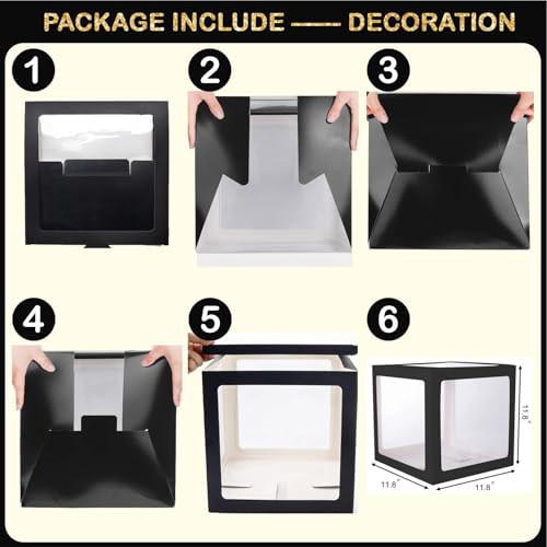 Image of Black and Gold Graduation Decorations Class of 2026 - Graduation Balloon Boxes, Balloon Arch Garland Kit, Fringe Curtains, Party Decorations 2026 for Any Grades