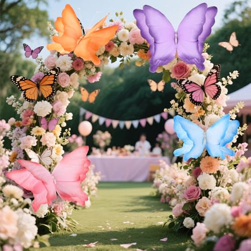 Havawish 4 Pcs Gaint Butterfly for Party Decorations 19.7"/ 11.81"
