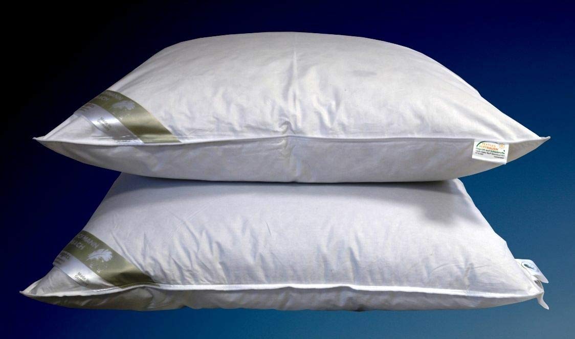 Betten Hofmann Premium Royal Night Kissen Kopfkissen 80x80 cm Federkissen 15% Daunenanteil, waschbar, strapazierfähig, 100% Natur