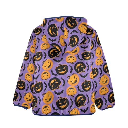 Halloween Pumpkin Toddler Fleece Jacket Baby Boys Hooded Zipper Long Sleeve Thick Warm Outerwear 3-10 Years2