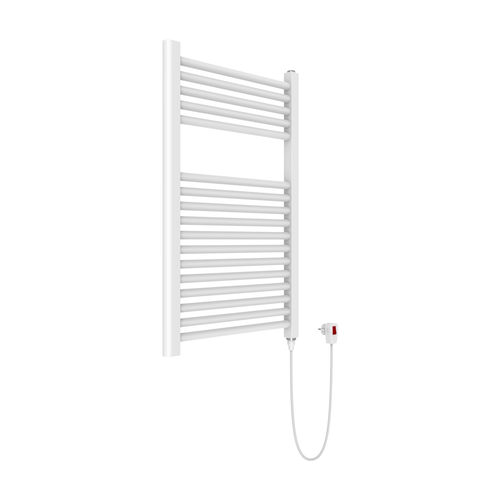 ERCOS | Scaldasalviette Elettrico Bagno TEKNO con Resistenza Termolimitata On/Off, Colore Bianco, Larghezza 500 mm, Altezza 770 mm