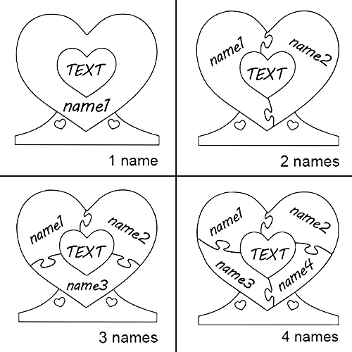 Custom Wooden Name Heart Puzzle, Personalized Art Text With 1-8 Family Name Heart Puzzle, Perfects Home Decoration Mother's Day Birthday Gifts For Mom #TOP3