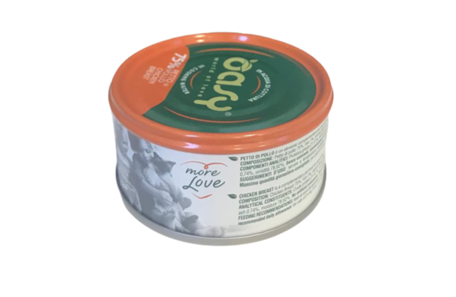 Oasy More Love Naturalna mokra karma dla dorosłych kotów Smak Pierś z kurczaka, opakowanie 24 pudełek (1 pudełko = 70 g) formuła bezglutenowa